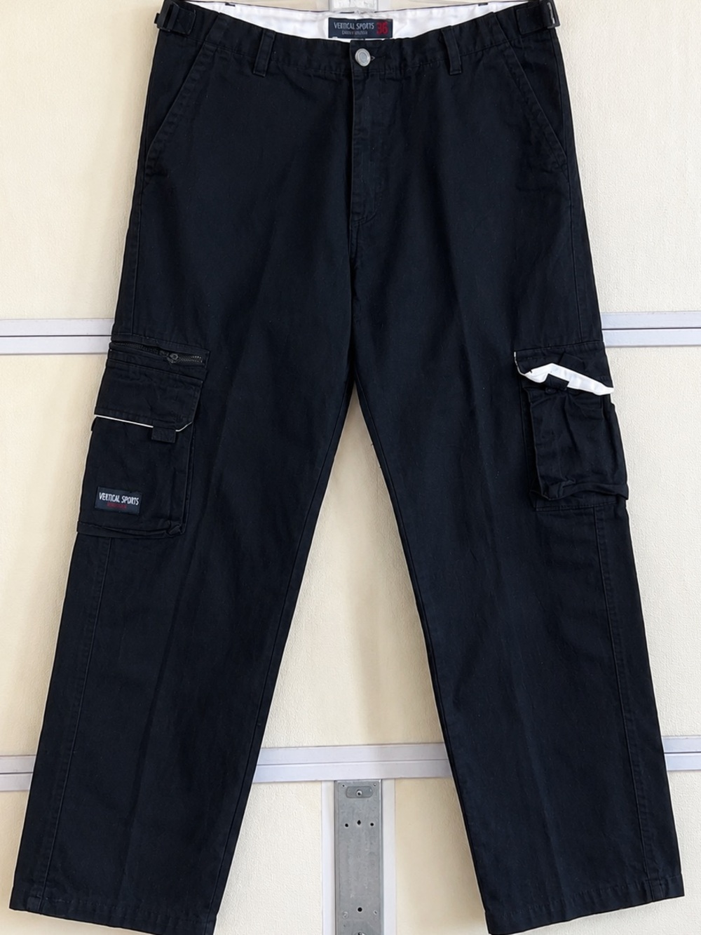 Vertical Sports Black Cargo Work Pants Size 30 Utility Pocket Cotton
